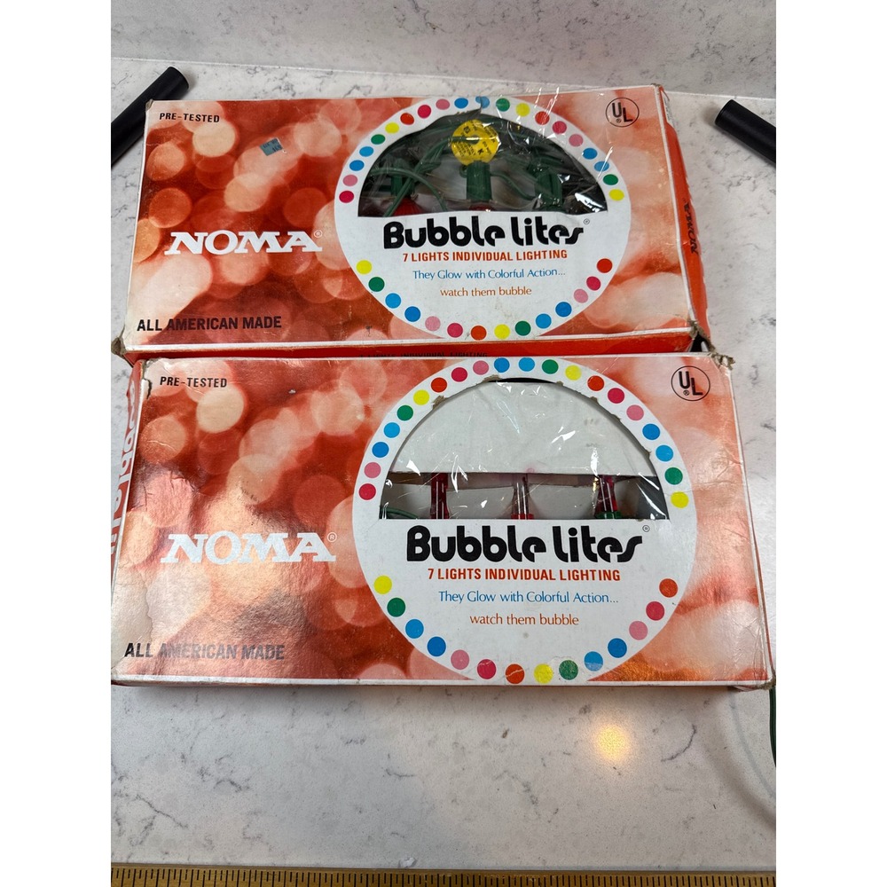 Vintage Noma Bubble Lites 7‎ Light Sets and GKI Bethlehem 3 Pack Replacement